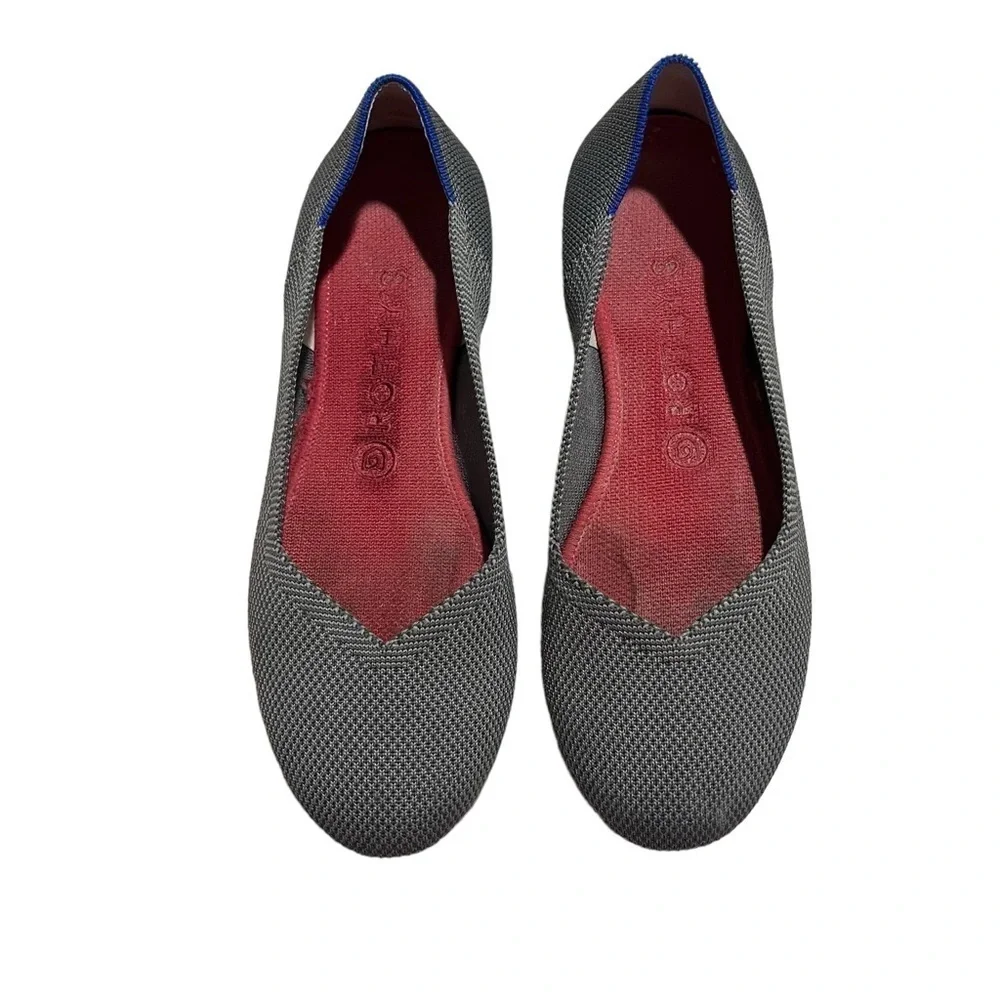 Rothy’s The Flat Slip On Ballet Shoes Gray Textile Size 8.5 Women’s - Picture 4 of 12
